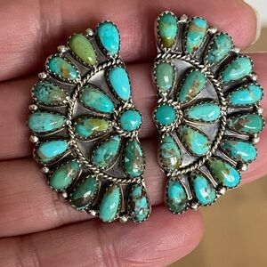Navajo Turquoise Cluster Earrings